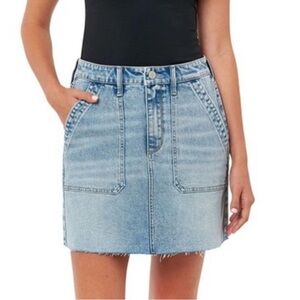 Remi bater Edited Light Wash Denim Mini Skirt